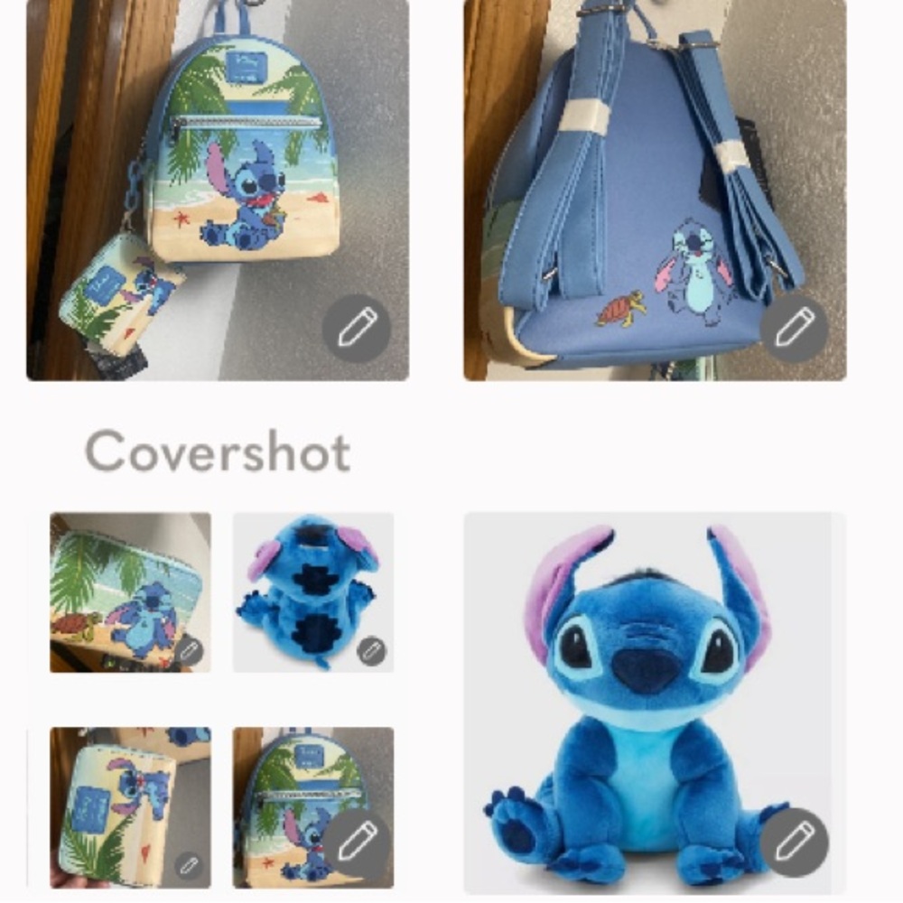 Stitch Plush Bank NIP 9”💙 Loungefly/Disney🎒 Bag+wallet set